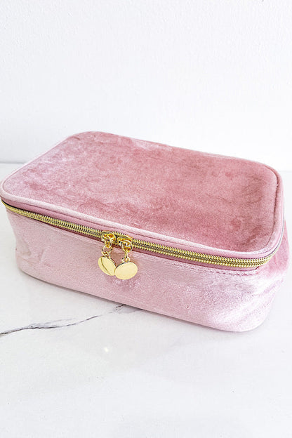 Sylvie Pink Fabric Cosmetic Bag