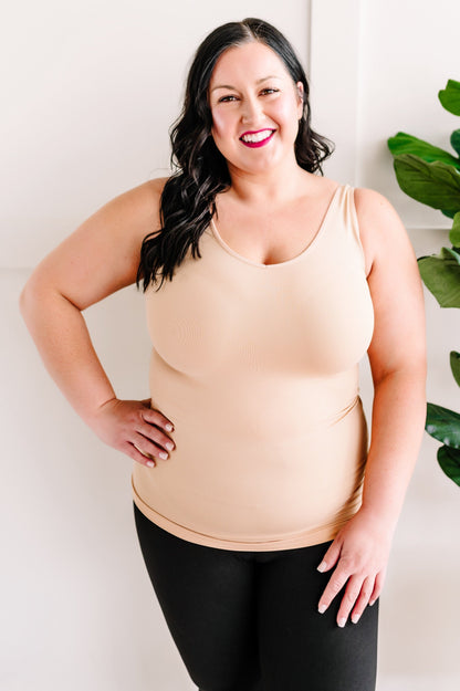 Seamless Reversible Tank Top In Nude