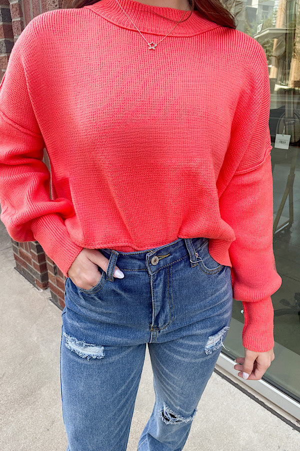 Autumn Breeze Orange Crop Sweater