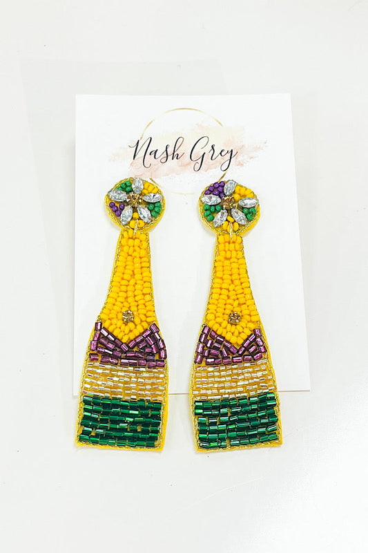 Mardi Party Beaded Earrings